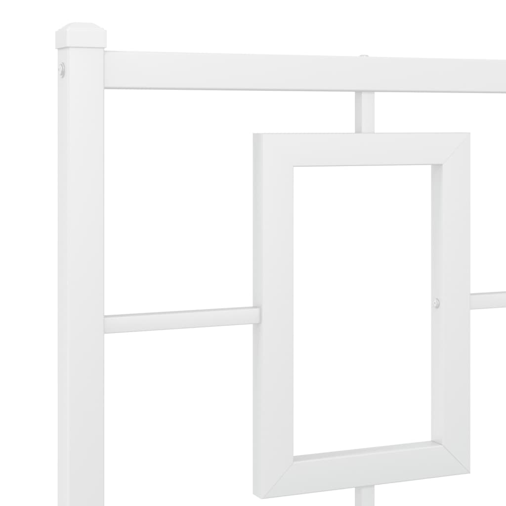 Bedframe met hoofdbord metaal wit 120x190 cm is nu te koop bij PeponiXL, paradijselijk wonen!