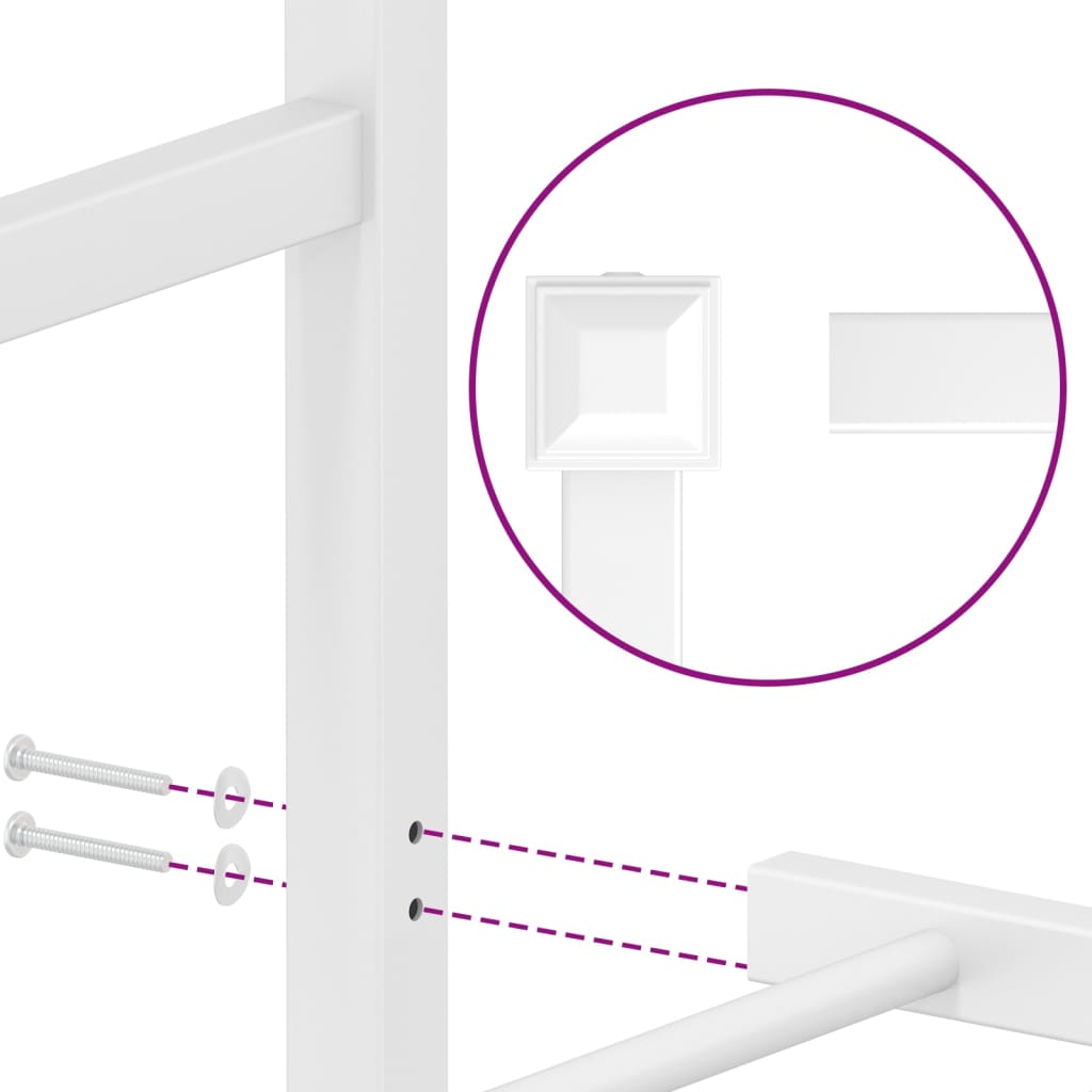 Bedframe met hoofdbord metaal wit 120x190 cm is nu te koop bij PeponiXL, paradijselijk wonen!