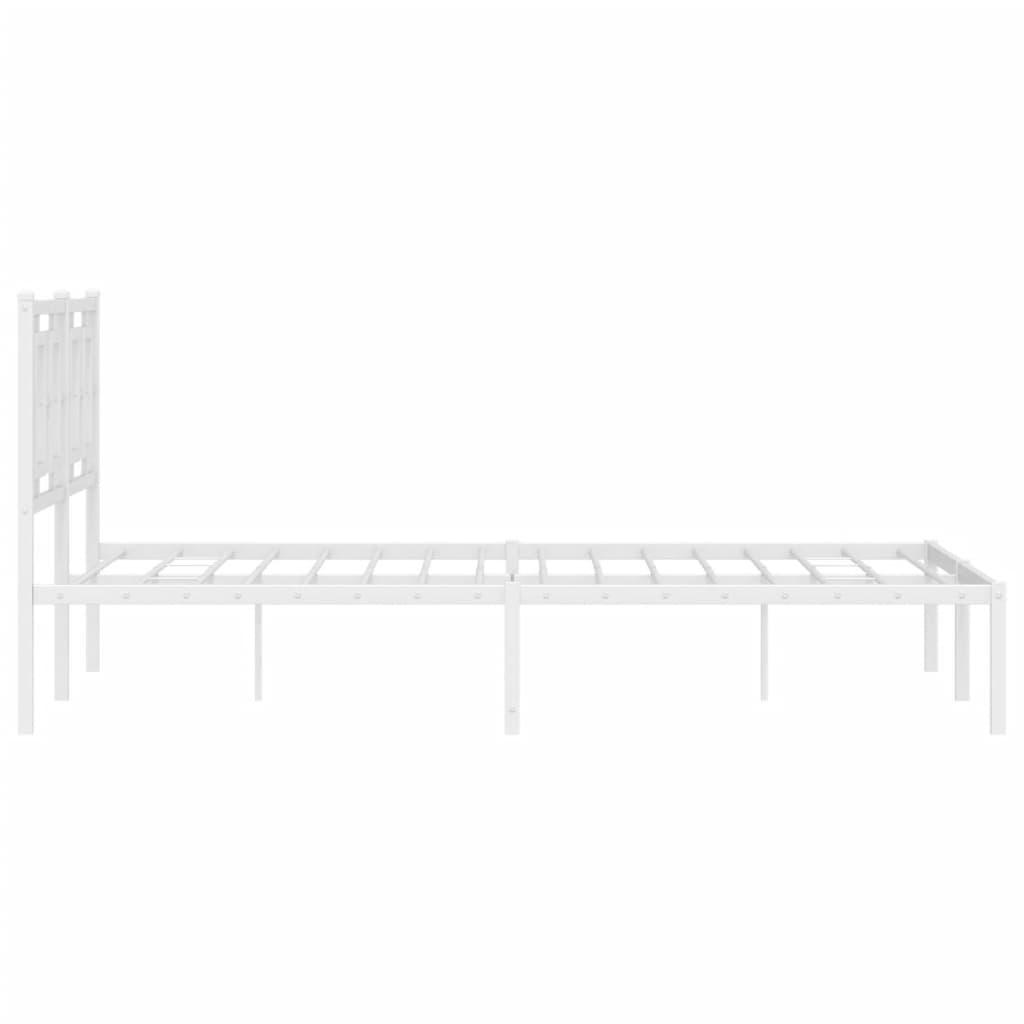 Bedframe met hoofdbord metaal wit 140x190 cm is nu te koop bij PeponiXL, paradijselijk wonen!
