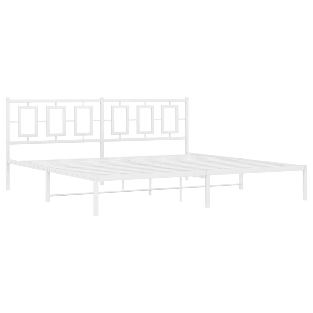 Bedframe met hoofdbord metaal wit 200x200 cm is nu te koop bij PeponiXL, paradijselijk wonen!