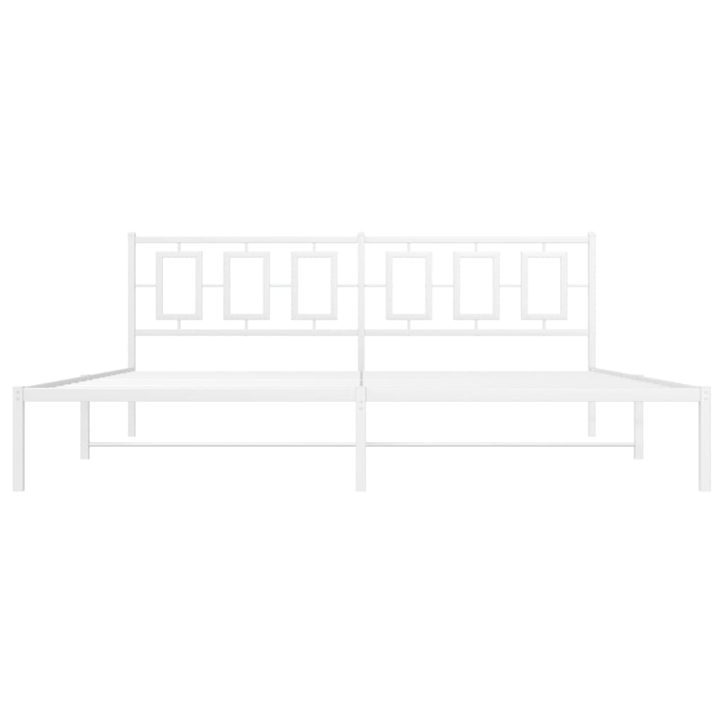 Bedframe met hoofdbord metaal wit 200x200 cm is nu te koop bij PeponiXL, paradijselijk wonen!