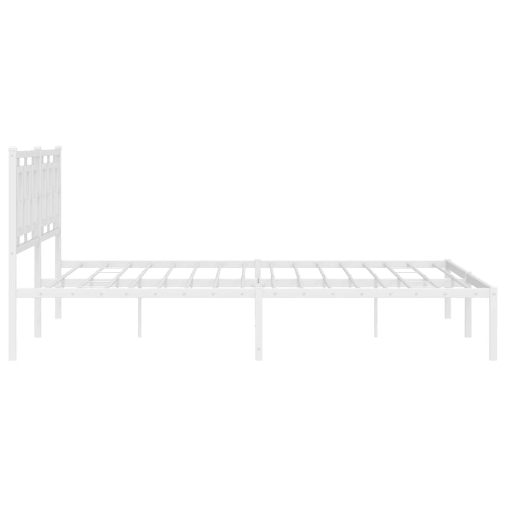 Bedframe met hoofdbord metaal wit 200x200 cm is nu te koop bij PeponiXL, paradijselijk wonen!