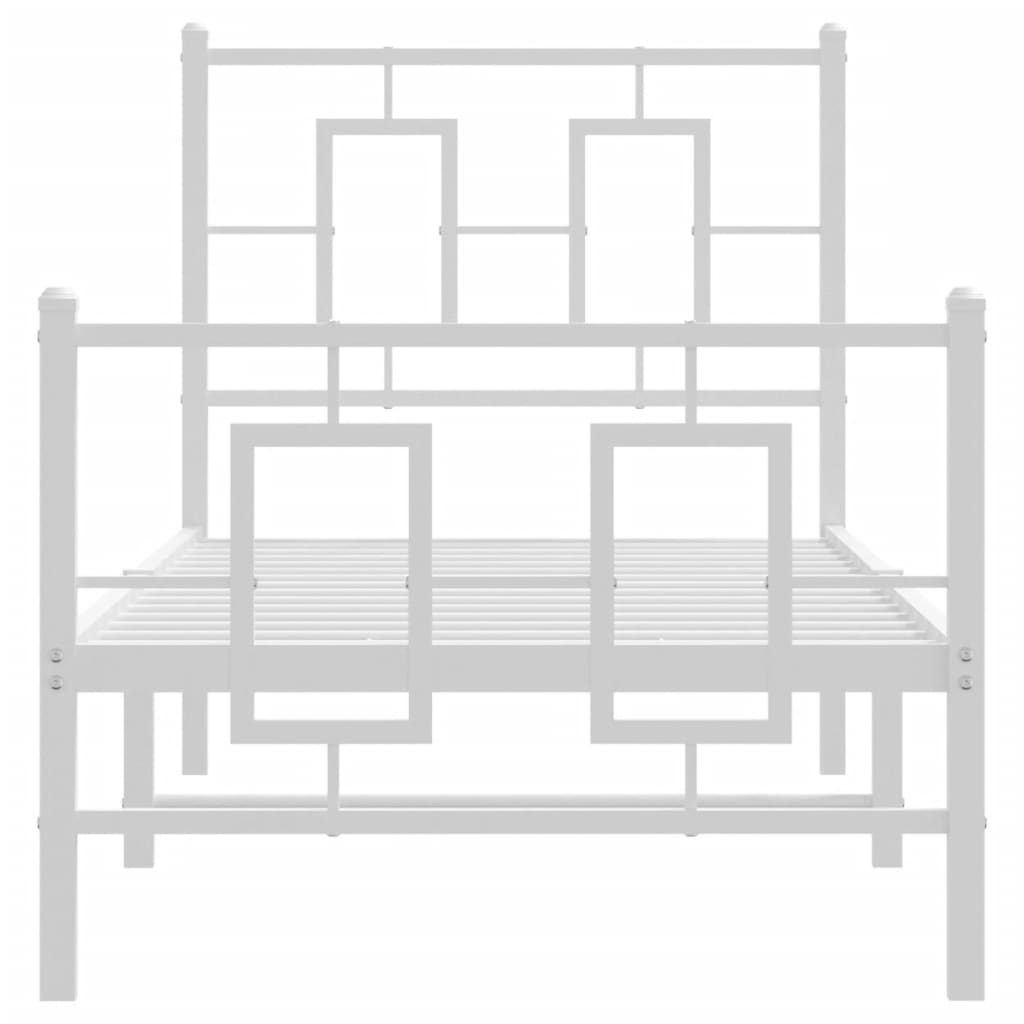 Bedframe met hoofd- en voeteneinde metaal wit 75x190 cm is nu te koop bij PeponiXL, paradijselijk wonen!