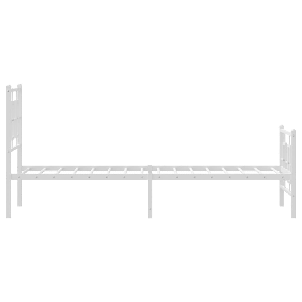 Bedframe met hoofd- en voeteneinde metaal wit 75x190 cm is nu te koop bij PeponiXL, paradijselijk wonen!