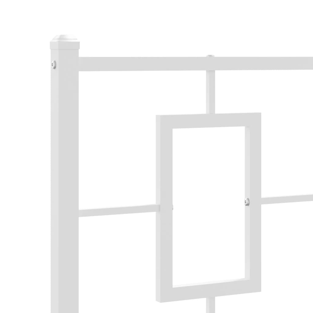 Bedframe met hoofd- en voeteneinde metaal wit 75x190 cm is nu te koop bij PeponiXL, paradijselijk wonen!