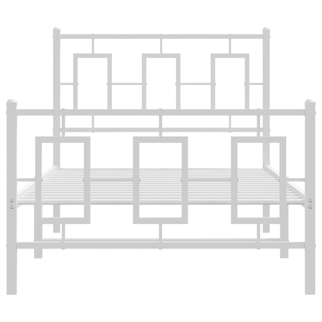Bedframe met hoofd- en voeteneinde metaal wit 90x200 cm is nu te koop bij PeponiXL, paradijselijk wonen!