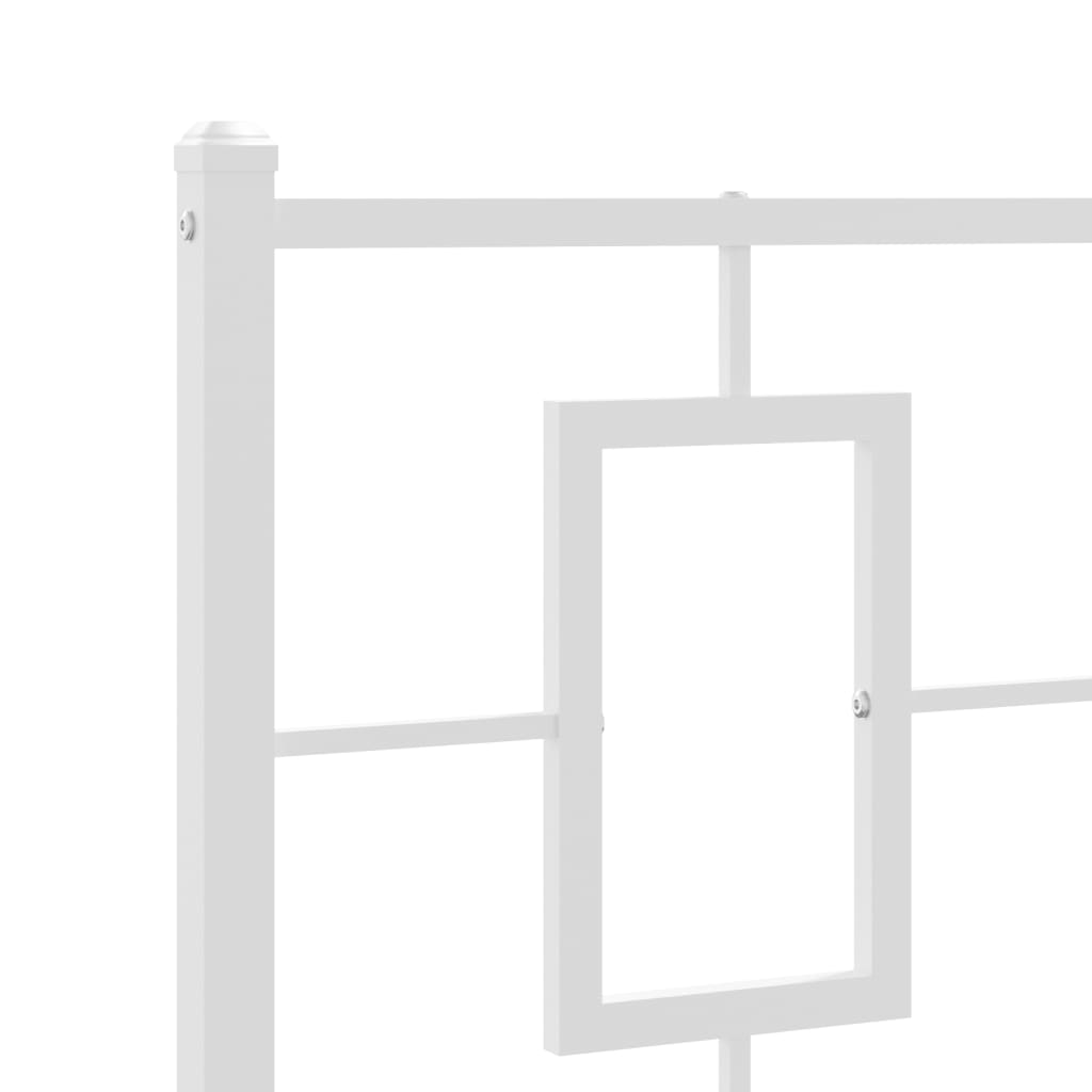 Bedframe met hoofd- en voeteneinde metaal wit 90x200 cm is nu te koop bij PeponiXL, paradijselijk wonen!