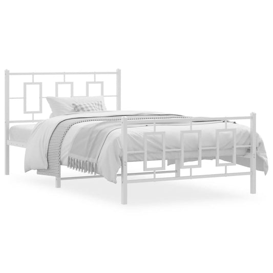 Bedframe met hoofd- en voeteneinde metaal wit 107x203 cm is nu te koop bij PeponiXL, paradijselijk wonen!
