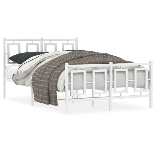 Bedframe met hoofd- en voeteneinde metaal wit 120 x 190 cm is nu te koop bij PeponiXL, paradijselijk wonen!
