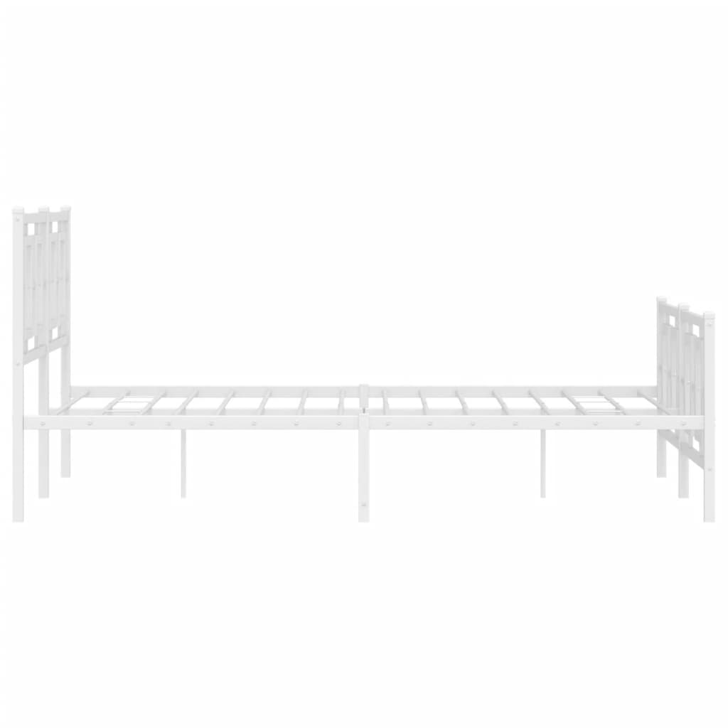 Bedframe met hoofd- en voeteneinde metaal wit 135x190 cm is nu te koop bij PeponiXL, paradijselijk wonen!
