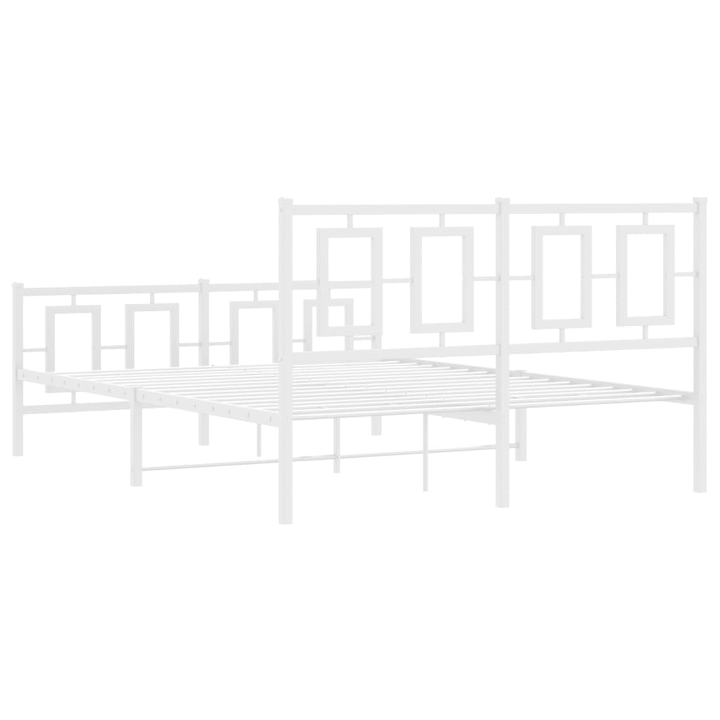 Bedframe met hoofd- en voeteneinde metaal wit 135x190 cm is nu te koop bij PeponiXL, paradijselijk wonen!