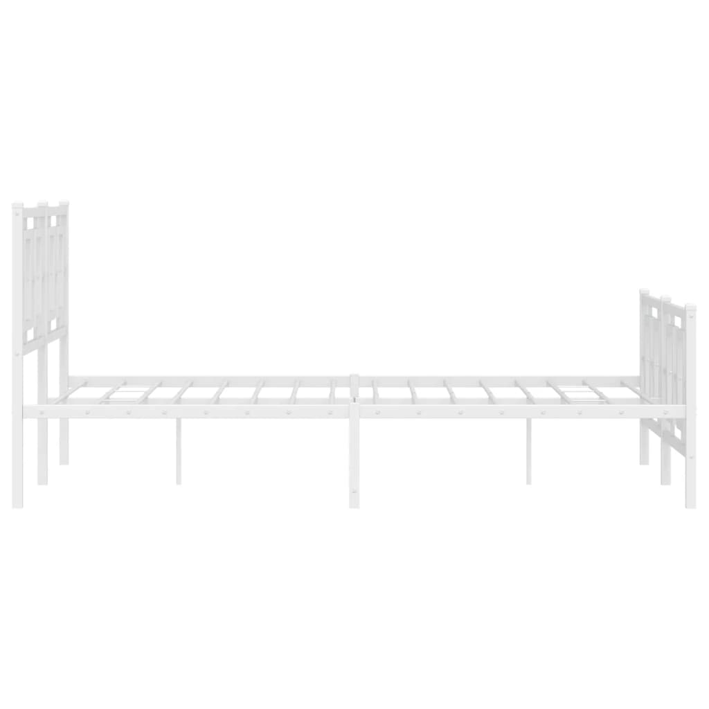 Bedframe met hoofd- en voeteneinde metaal wit 140x190 cm is nu te koop bij PeponiXL, paradijselijk wonen!