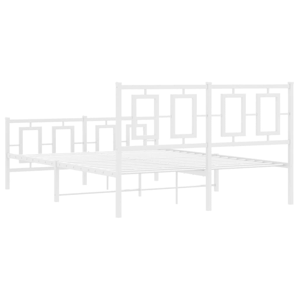Bedframe met hoofd- en voeteneinde metaal wit 140x190 cm is nu te koop bij PeponiXL, paradijselijk wonen!
