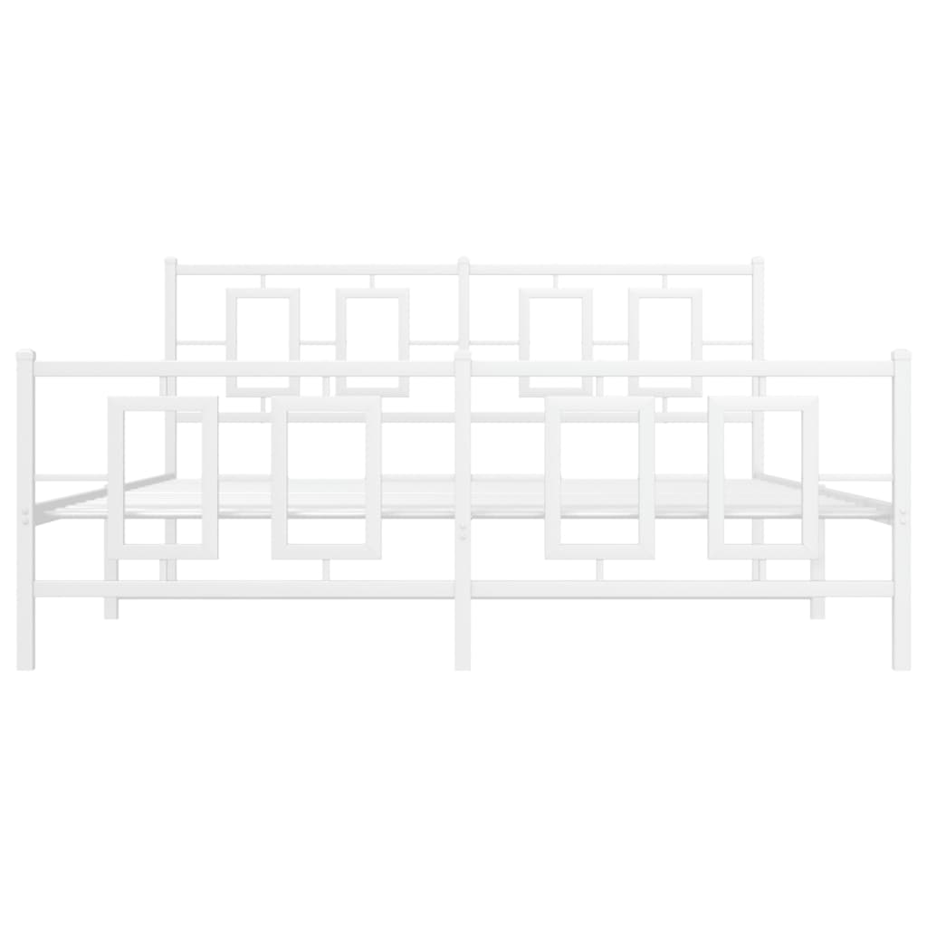 Bedframe met hoofd- en voeteneinde metaal wit 150x200 cm is nu te koop bij PeponiXL, paradijselijk wonen!