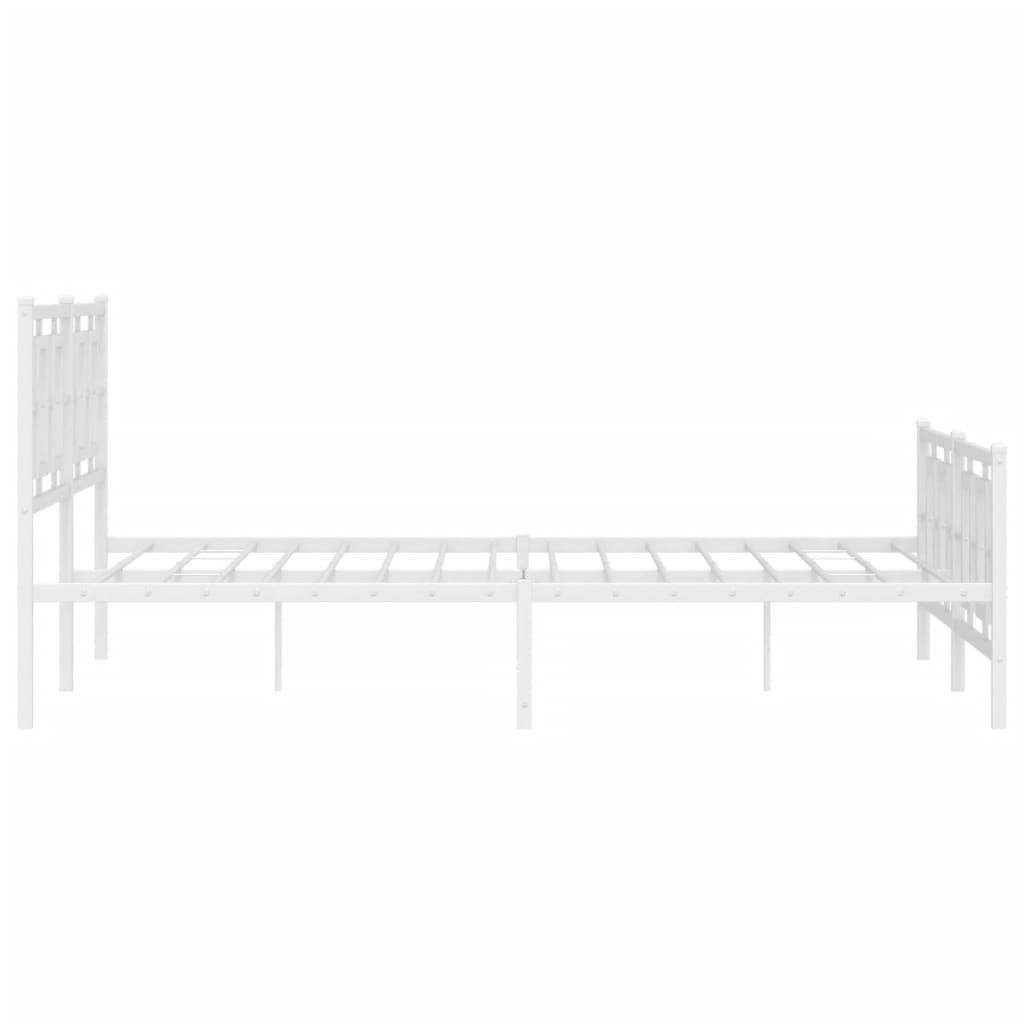 Bedframe met hoofd- en voeteneinde metaal wit 150x200 cm is nu te koop bij PeponiXL, paradijselijk wonen!