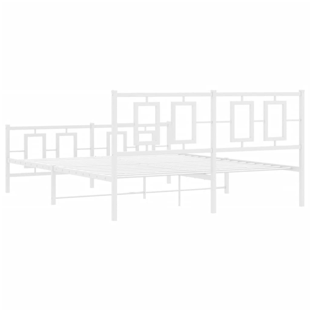 Bedframe met hoofd- en voeteneinde metaal wit 150x200 cm is nu te koop bij PeponiXL, paradijselijk wonen!