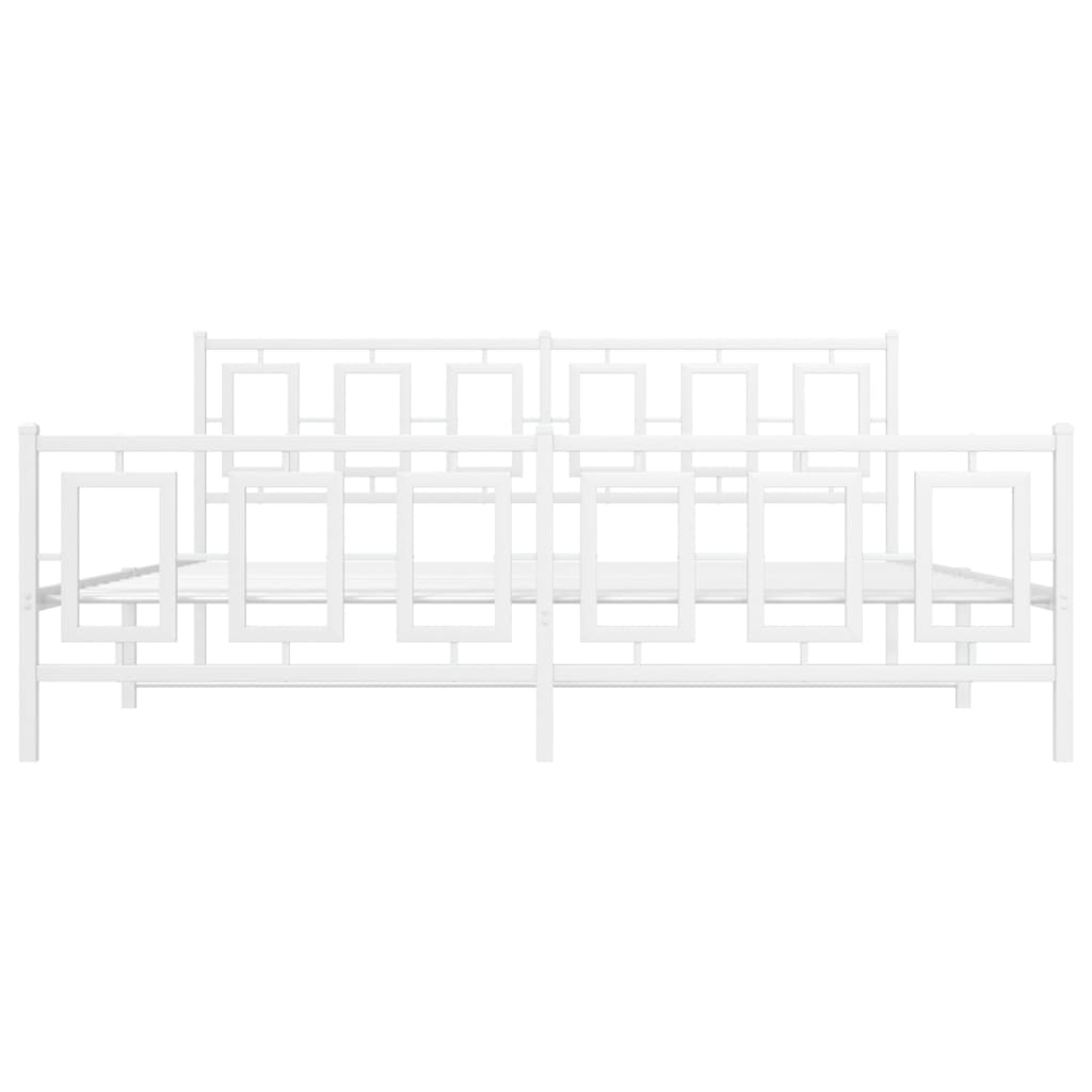 Bedframe met hoofd- en voeteneinde metaal wit 180x200 cm is nu te koop bij PeponiXL, paradijselijk wonen!