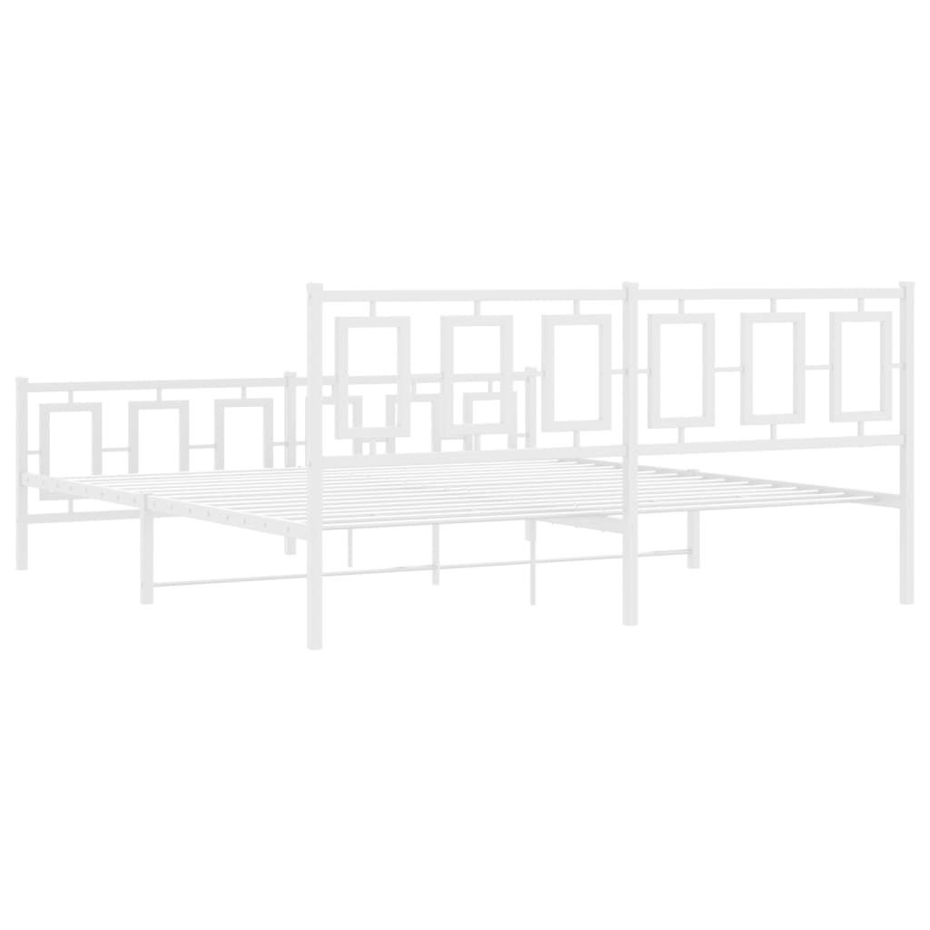 Bedframe met hoofd- en voeteneinde metaal wit 180x200 cm is nu te koop bij PeponiXL, paradijselijk wonen!