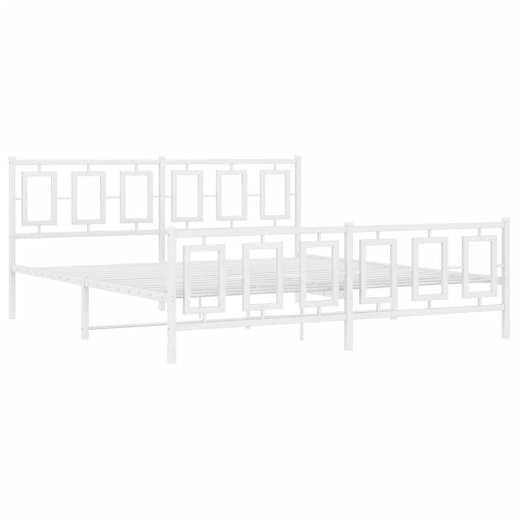 Bedframe met hoofd- en voeteneinde metaal wit 183x213 cm is nu te koop bij PeponiXL, paradijselijk wonen!