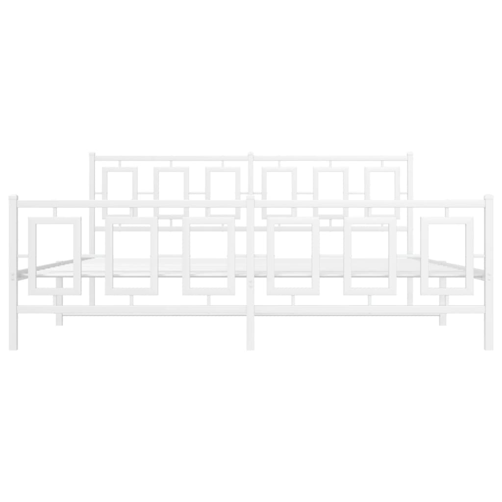 Bedframe met hoofd- en voeteneinde metaal wit 183x213 cm is nu te koop bij PeponiXL, paradijselijk wonen!
