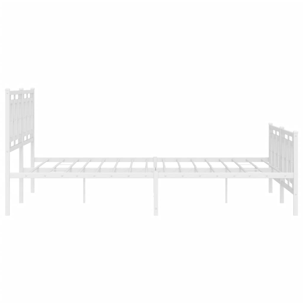 Bedframe met hoofd- en voeteneinde metaal wit 183x213 cm is nu te koop bij PeponiXL, paradijselijk wonen!