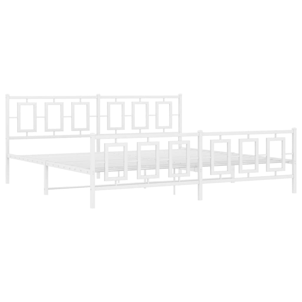 Bedframe met hoofd- en voeteneinde metaal wit 200x200 cm is nu te koop bij PeponiXL, paradijselijk wonen!