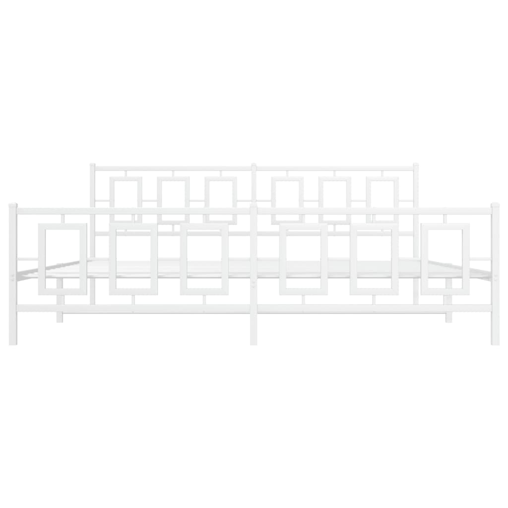 Bedframe met hoofd- en voeteneinde metaal wit 200x200 cm is nu te koop bij PeponiXL, paradijselijk wonen!