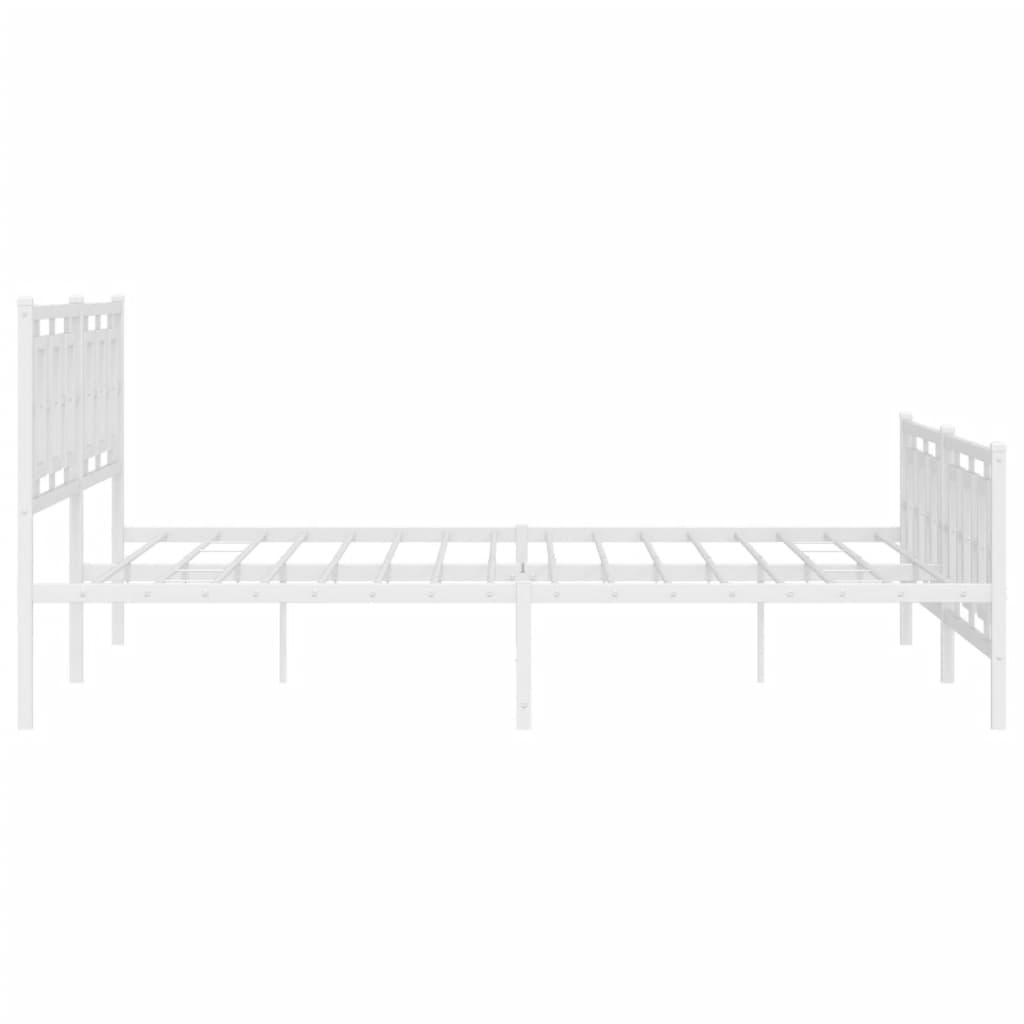 Bedframe met hoofd- en voeteneinde metaal wit 200x200 cm is nu te koop bij PeponiXL, paradijselijk wonen!