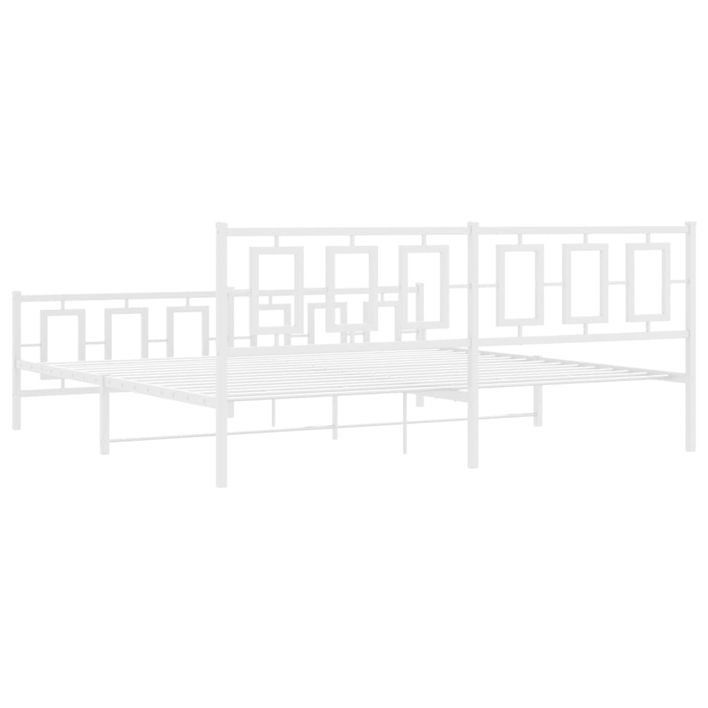 Bedframe met hoofd- en voeteneinde metaal wit 200x200 cm is nu te koop bij PeponiXL, paradijselijk wonen!