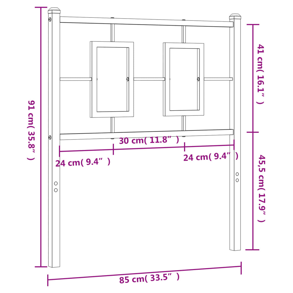 Vervangend hoofdbord 80 cm metaal wit is nu te koop bij PeponiXL, paradijselijk wonen!