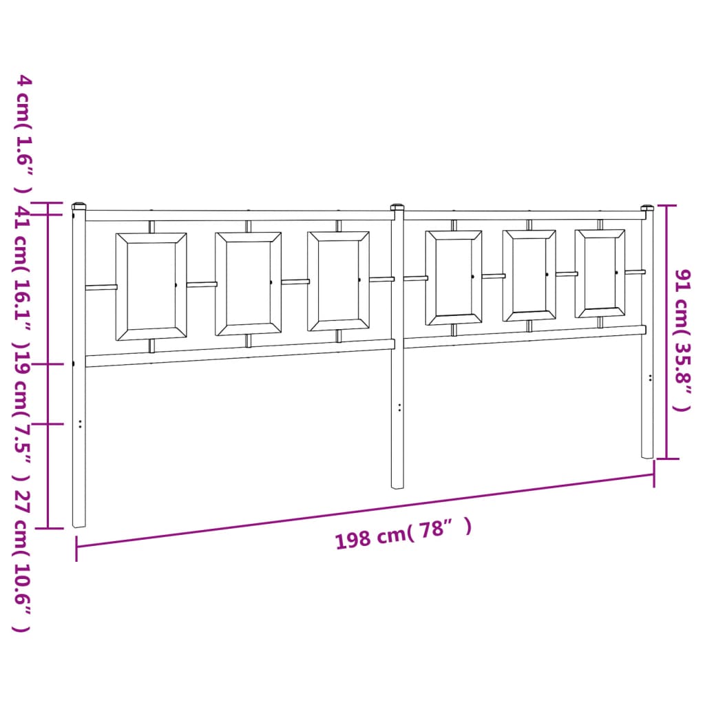 Vervangend hoofdbord 193 cm metaal wit is nu te koop bij PeponiXL, paradijselijk wonen!