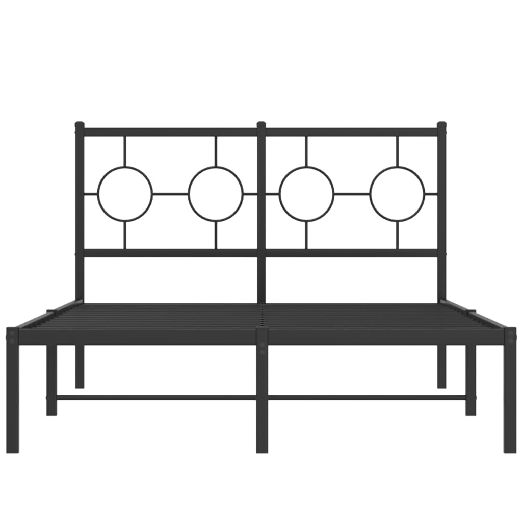 Bedframe met hoofdbord metaal zwart 120x190 cm is nu te koop bij PeponiXL, paradijselijk wonen!
