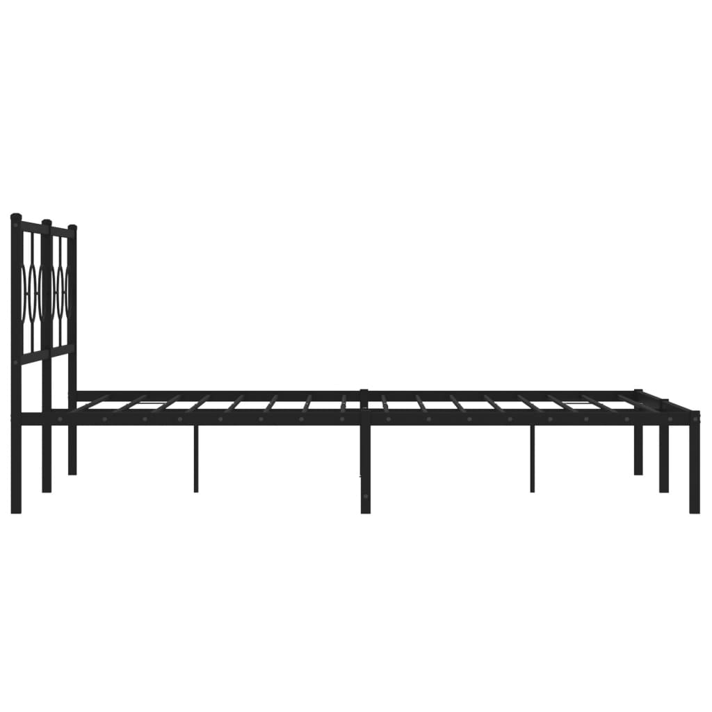 Bedframe met hoofdbord metaal zwart 180x200 cm is nu te koop bij PeponiXL, paradijselijk wonen!