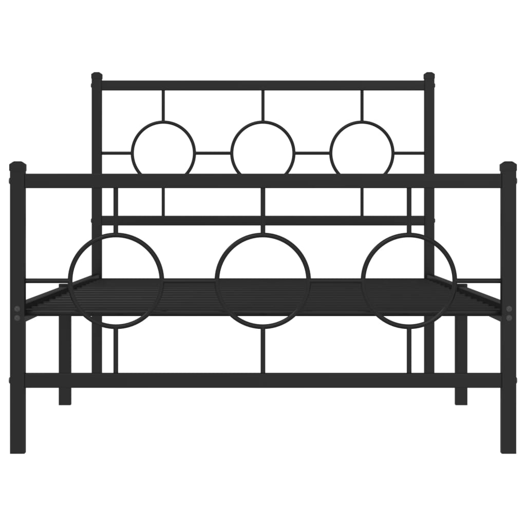 Bedframe met hoofd- en voeteneinde metaal zwart 100x190 cm is nu te koop bij PeponiXL, paradijselijk wonen!