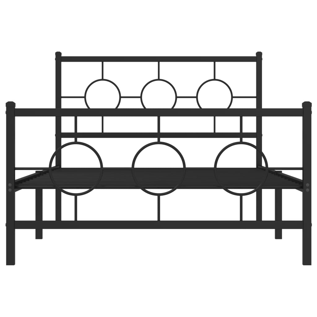 Bedframe met hoofd- en voeteneinde metaal zwart 107x203 cm is nu te koop bij PeponiXL, paradijselijk wonen!