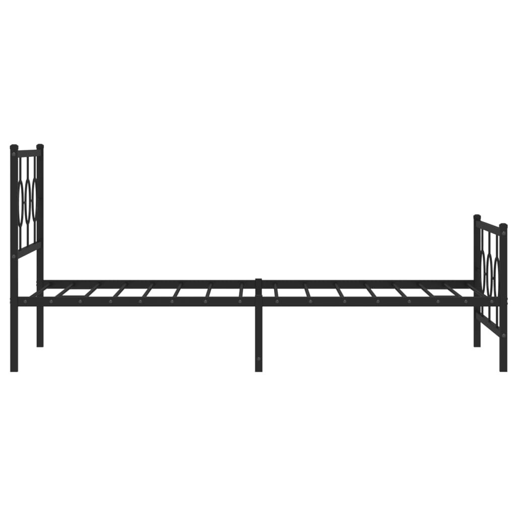 Bedframe met hoofd- en voeteneinde metaal zwart 107x203 cm is nu te koop bij PeponiXL, paradijselijk wonen!
