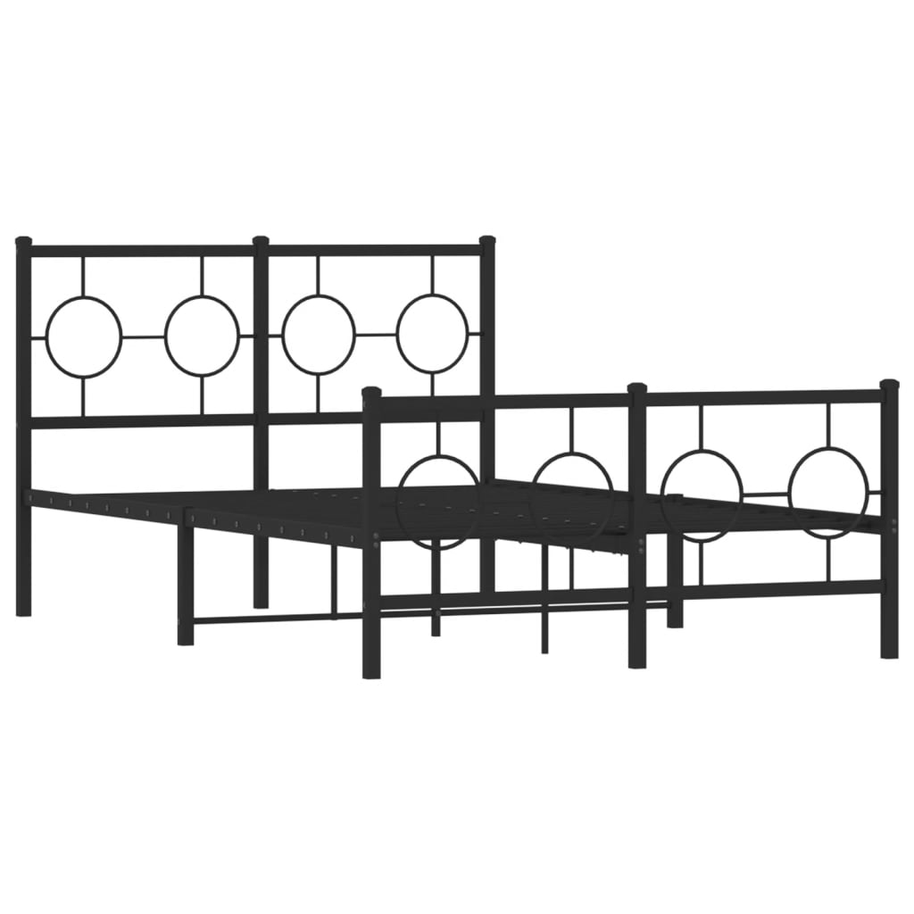 Bedframe met hoofd- en voeteneinde metaal zwart 120x190 cm is nu te koop bij PeponiXL, paradijselijk wonen!