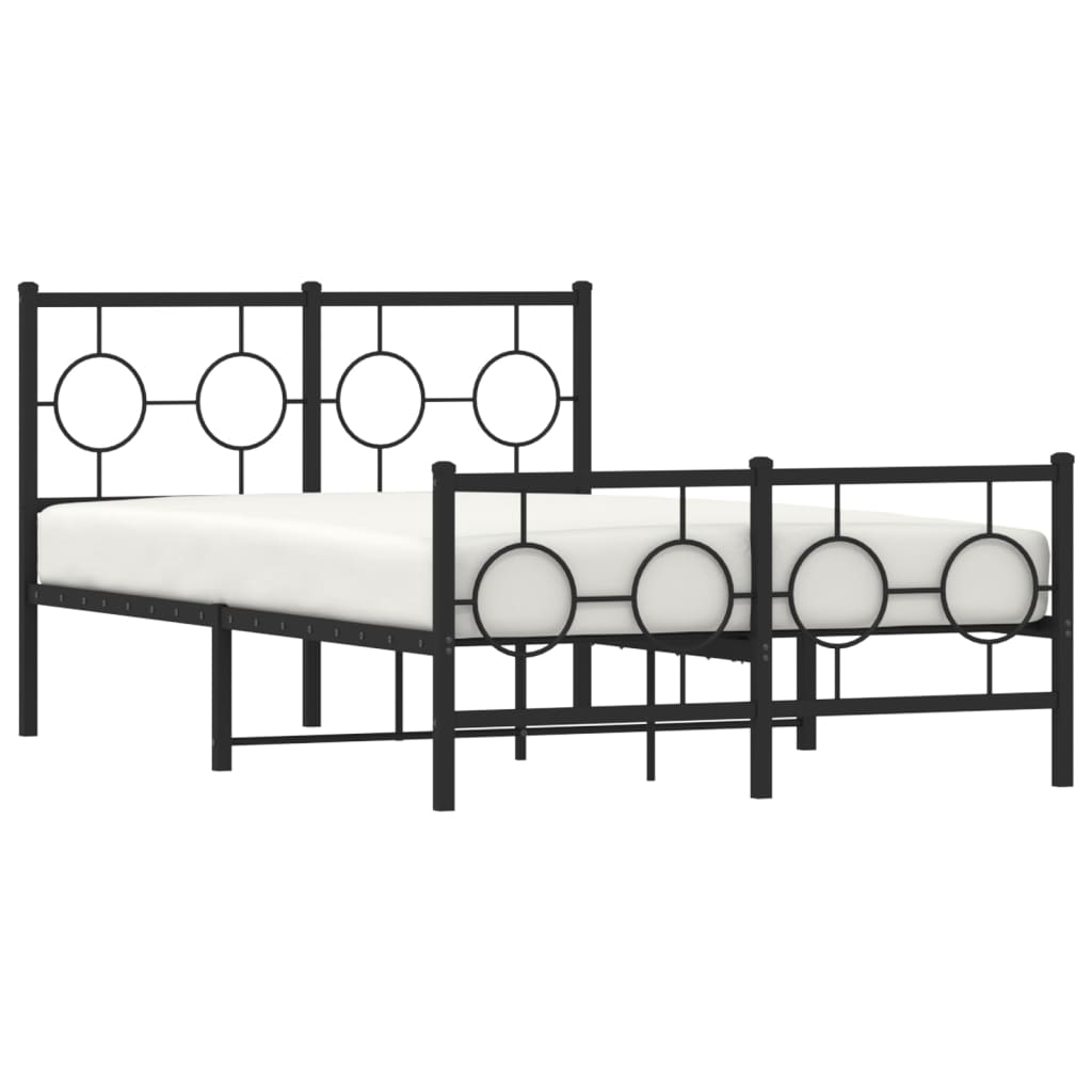 Bedframe met hoofd- en voeteneinde metaal zwart 120x190 cm is nu te koop bij PeponiXL, paradijselijk wonen!
