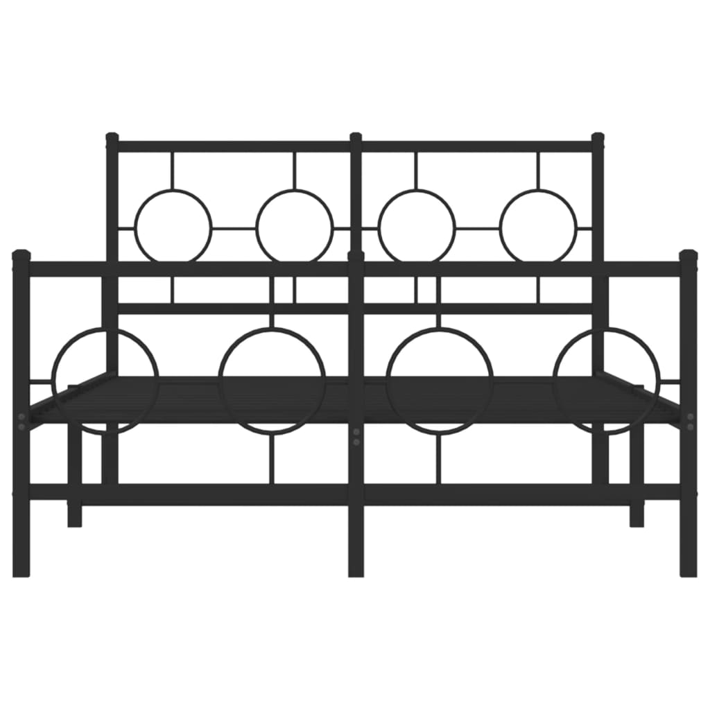 Bedframe met hoofd- en voeteneinde metaal zwart 120x190 cm is nu te koop bij PeponiXL, paradijselijk wonen!