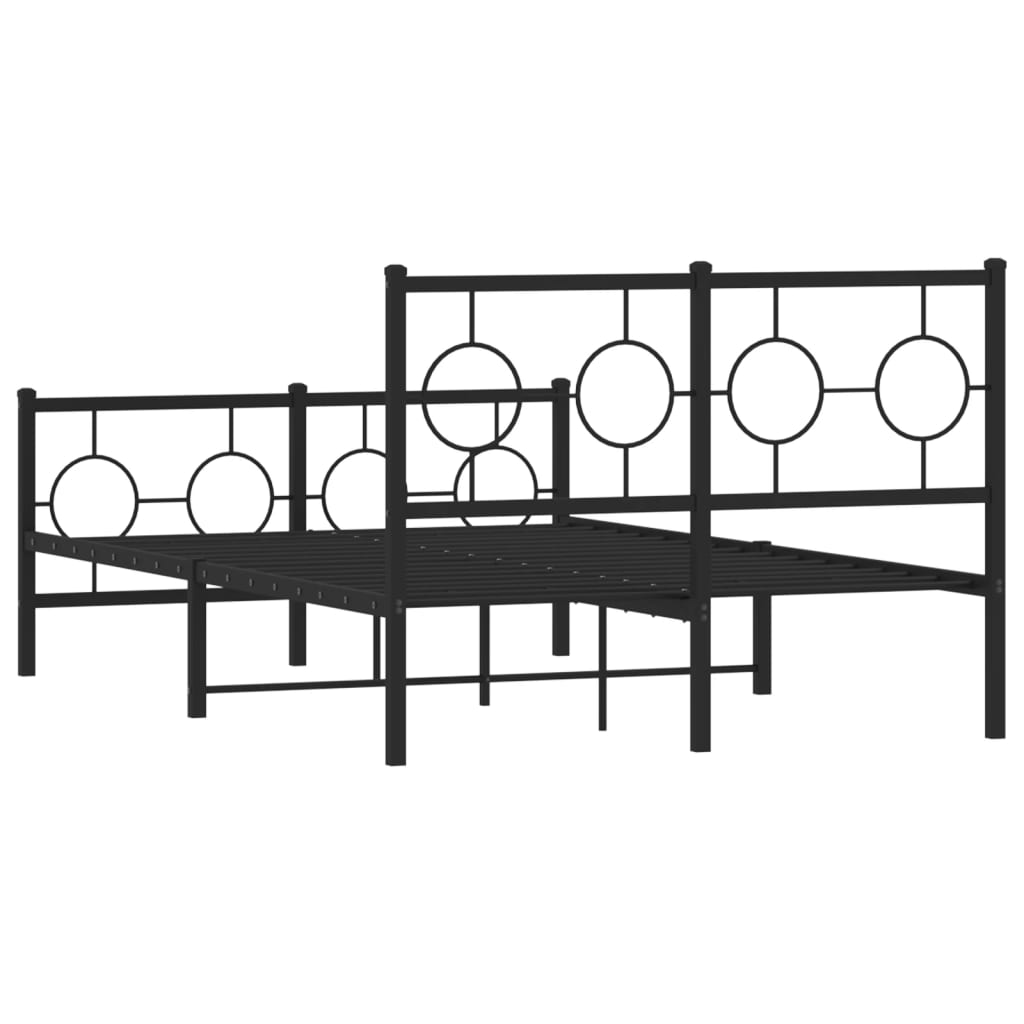 Bedframe met hoofd- en voeteneinde metaal zwart 120x190 cm is nu te koop bij PeponiXL, paradijselijk wonen!