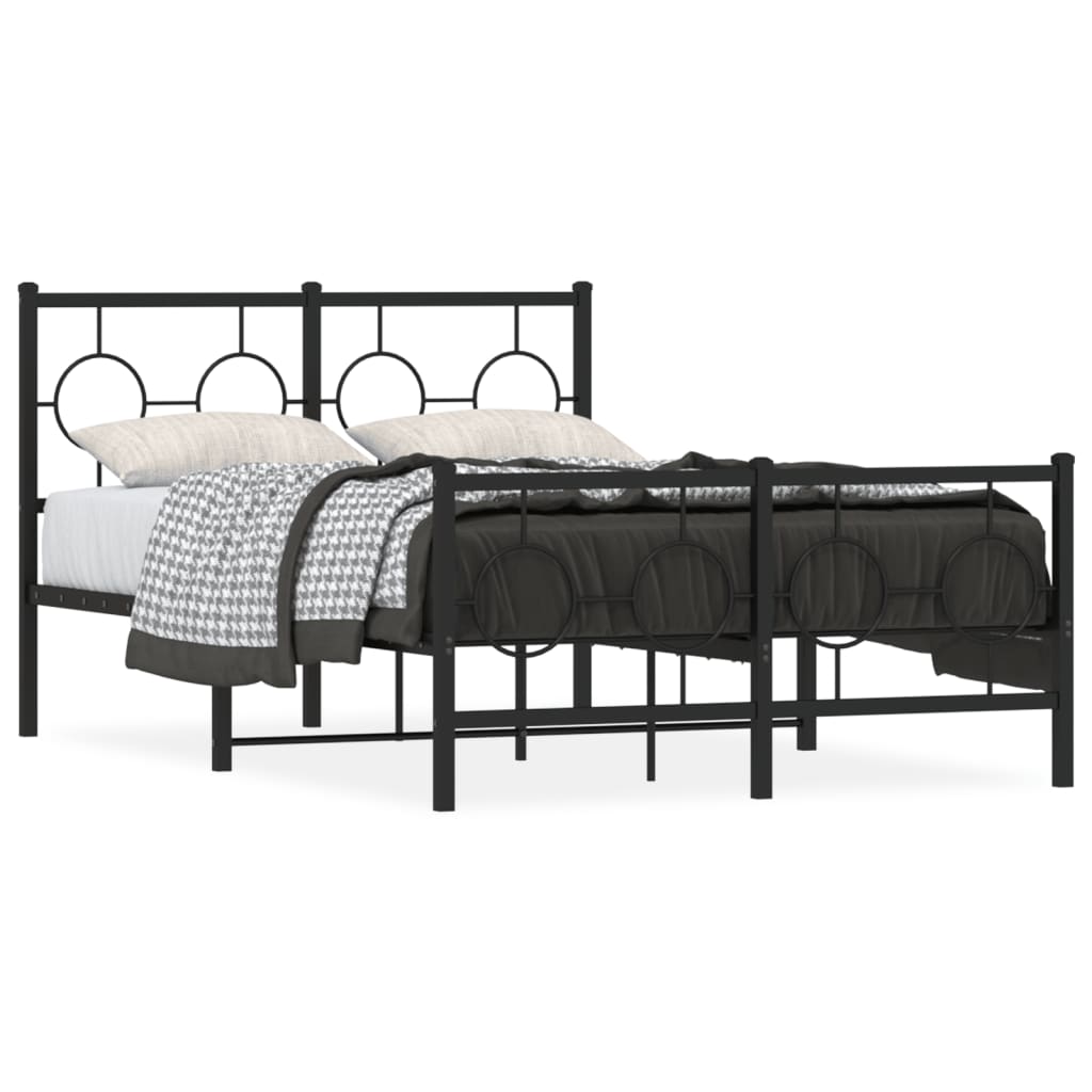Bedframe met hoofd- en voeteneinde metaal zwart 120x190 cm is nu te koop bij PeponiXL, paradijselijk wonen!