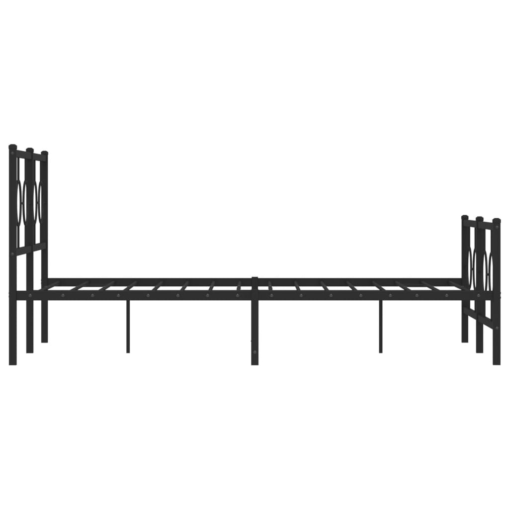 Bedframe met hoofd- en voeteneinde metaal zwart 135x190 cm is nu te koop bij PeponiXL, paradijselijk wonen!