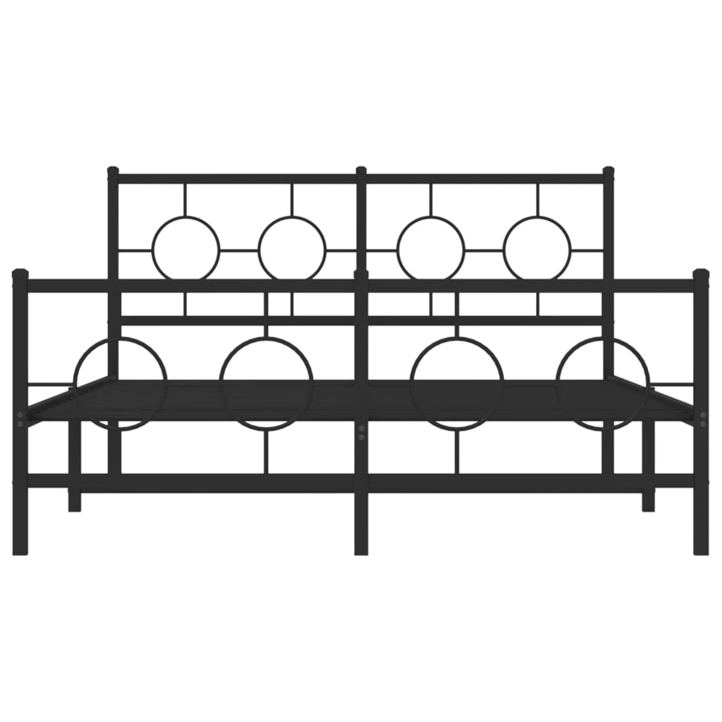 Bedframe met hoofd- en voeteneinde metaal zwart 140x200 cm is nu te koop bij PeponiXL, paradijselijk wonen!