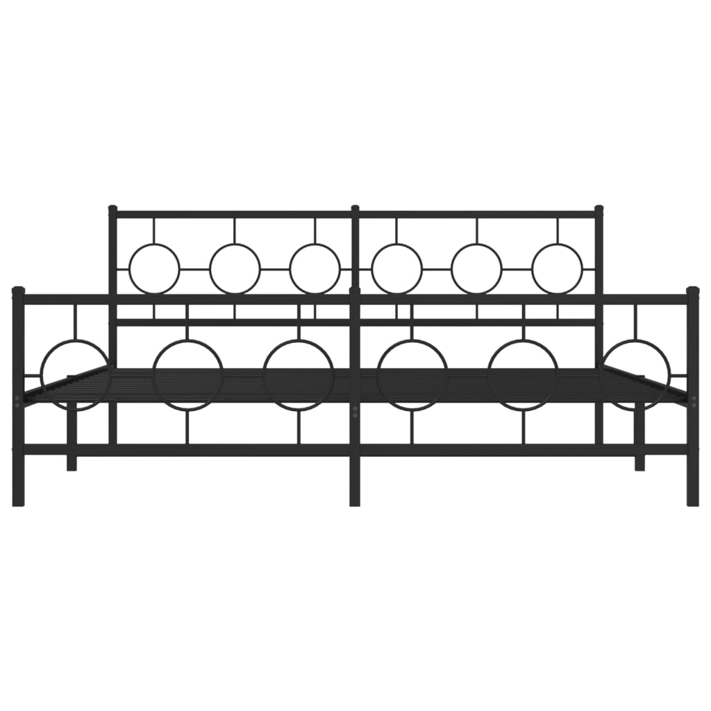 Bedframe met hoofd- en voeteneinde metaal zwart 183x213 cm is nu te koop bij PeponiXL, paradijselijk wonen!