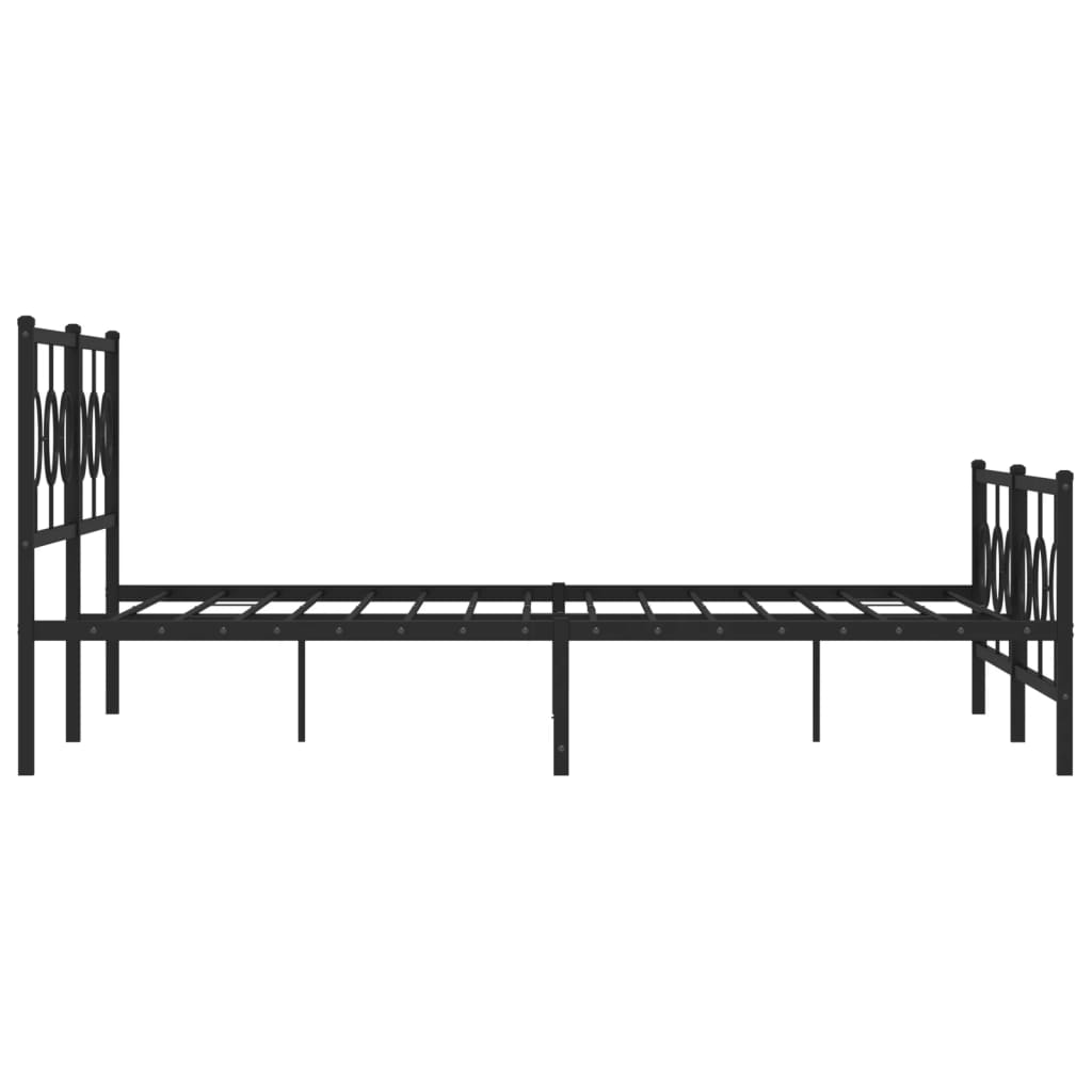 Bedframe met hoofd- en voeteneinde metaal zwart 183x213 cm is nu te koop bij PeponiXL, paradijselijk wonen!