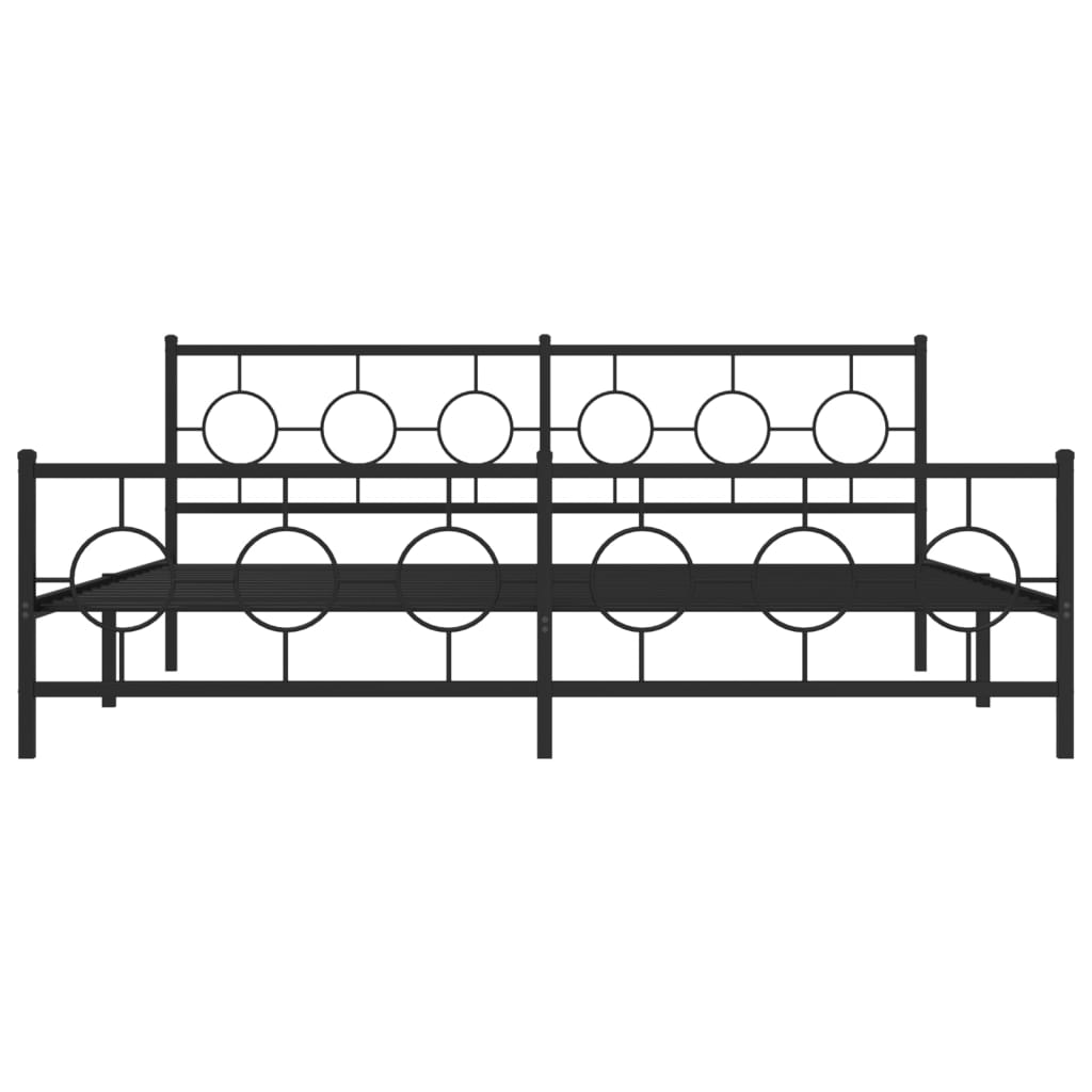 Bedframe met hoofd- en voeteneinde metaal zwart 193x203 cm is nu te koop bij PeponiXL, paradijselijk wonen!