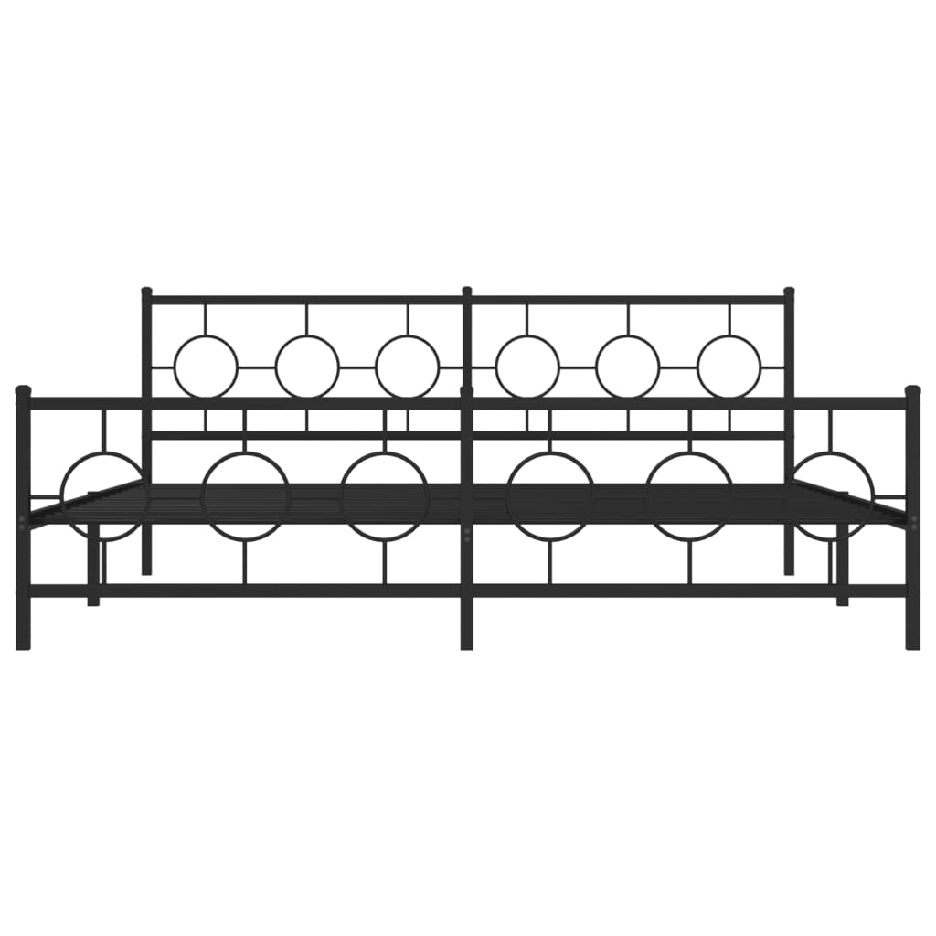 Bedframe met hoofd- en voeteneinde metaal zwart 200x200 cm is nu te koop bij PeponiXL, paradijselijk wonen!