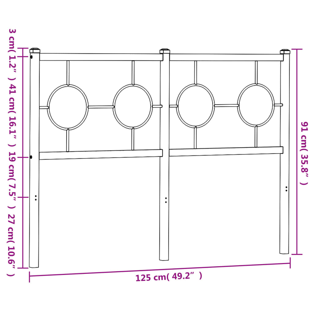 Vervangend hoofdbord 120 cm metaal zwart is nu te koop bij PeponiXL, paradijselijk wonen!