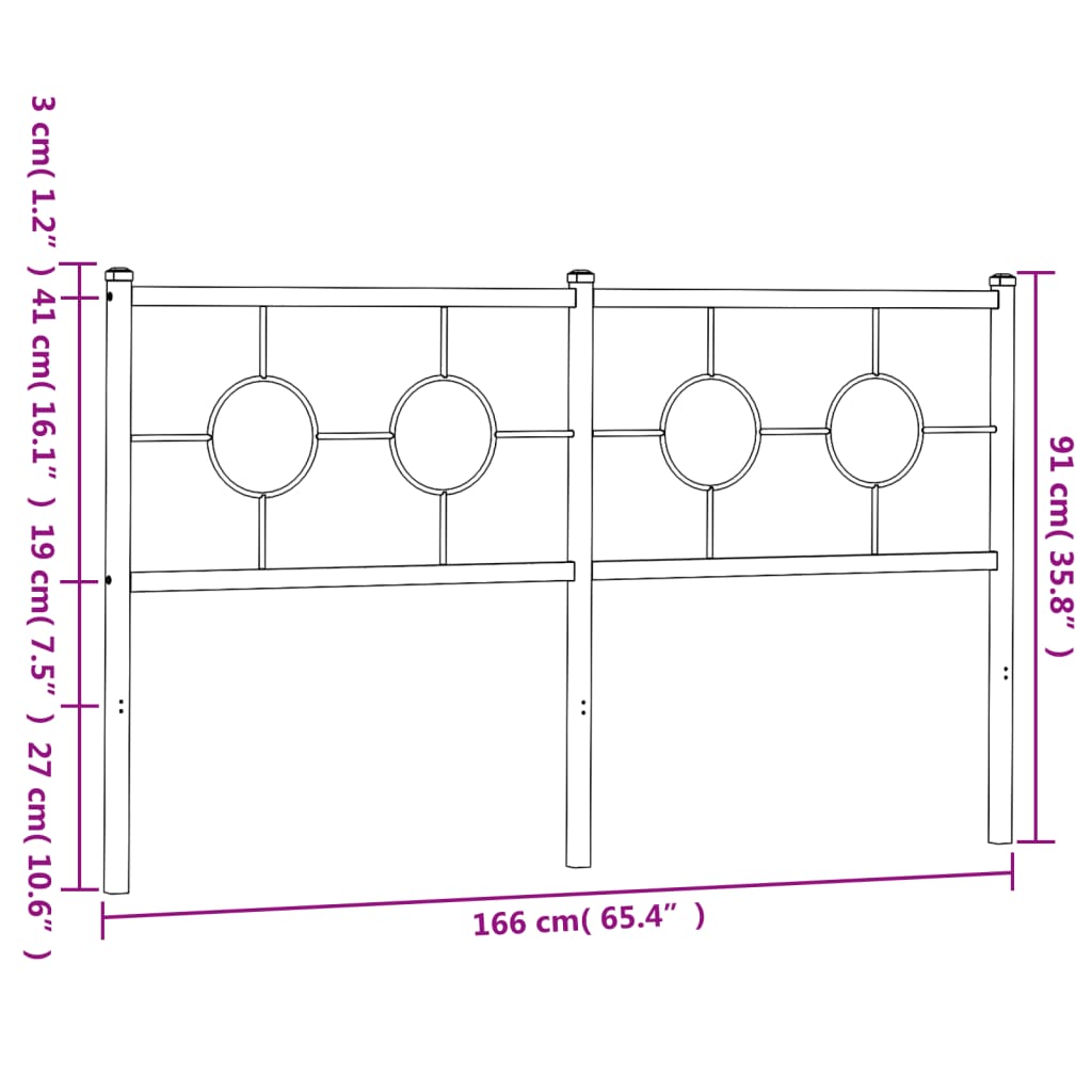 Vervangend hoofdbord 160 cm metaal zwart is nu te koop bij PeponiXL, paradijselijk wonen!