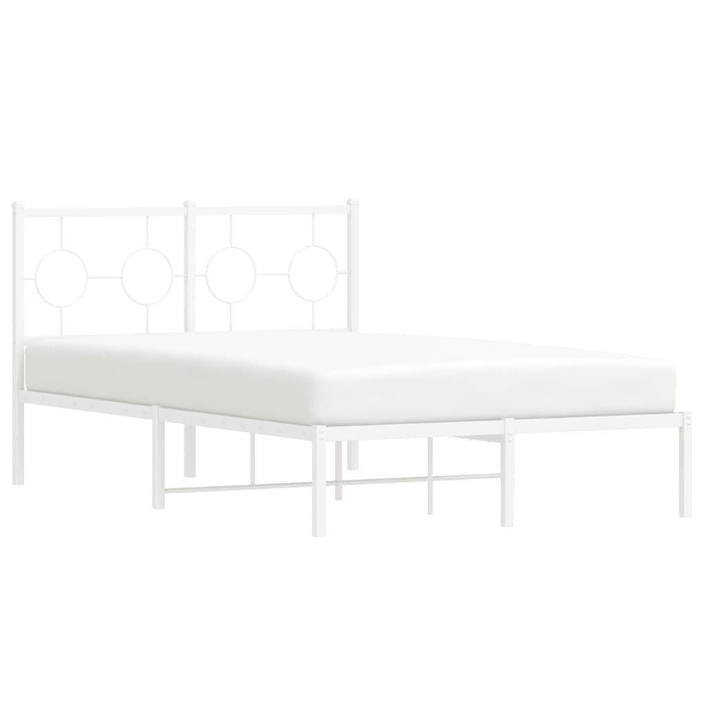 Bedframe met hoofdbord metaal wit 120x190 cm is nu te koop bij PeponiXL, paradijselijk wonen!